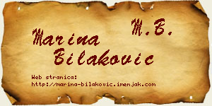 Marina Bilaković vizit kartica